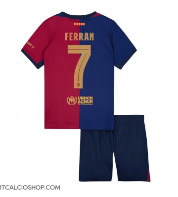 Barcelona Ferran Torres #7 Prima Maglia Bambino 2024-25 Manica Corta (+ Pantaloni corti)